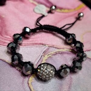Silver Crystal Beaded Bracelet